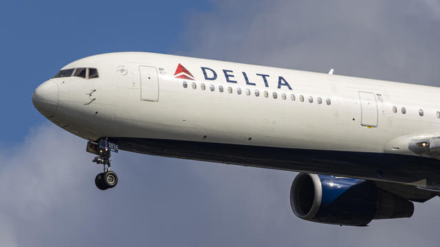 Delta Air Lines Boeing 767-400 Aircraft Landing At London Heathrow Airport 