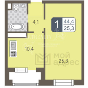 Квартира 44,3 м², 1-комнатная - изображение 4