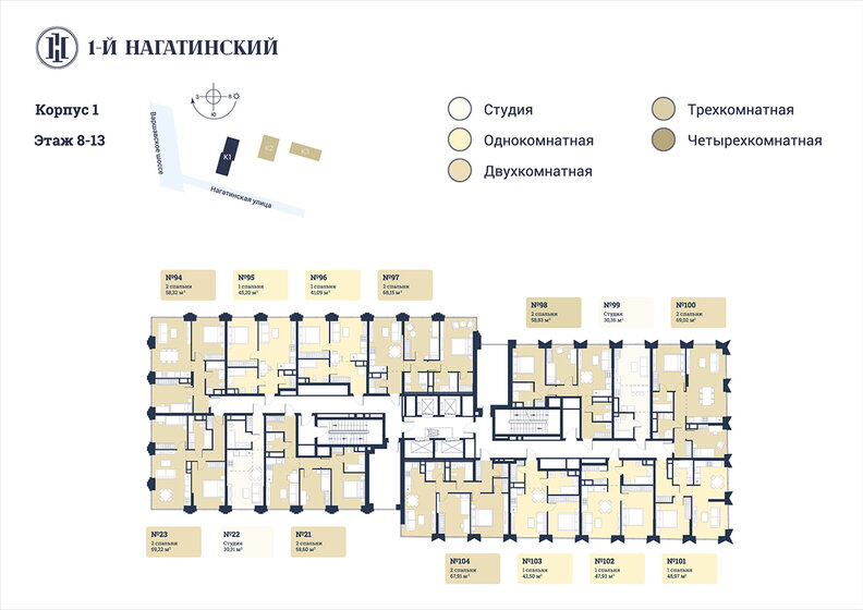 70,4 м², 2-комнатная квартира 32 809 510 ₽ - изображение 34