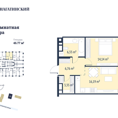 Квартира 47,6 м², 1-комнатная - изображение 2