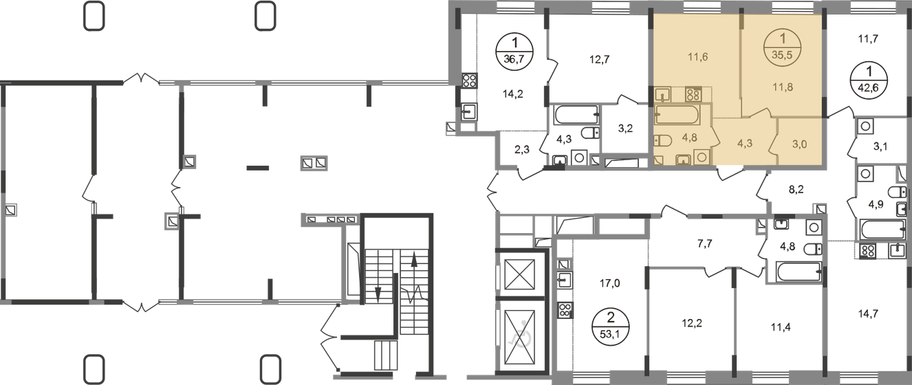 41,6 м², 1-комнатная квартира 11 839 042 ₽ - изображение 45