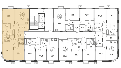 Квартира 105,6 м², 3-комнатная - изображение 2