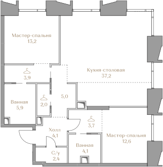 74,4 м², 3-комнатная квартира 49 000 000 ₽ - изображение 123