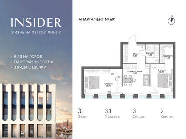 Квартира 55,5 м², 2-комнатные - изображение 1