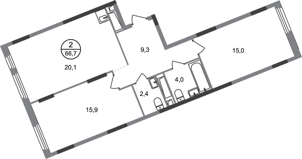 66,7 м², 2-комнатная квартира 16 523 583 ₽ - изображение 10