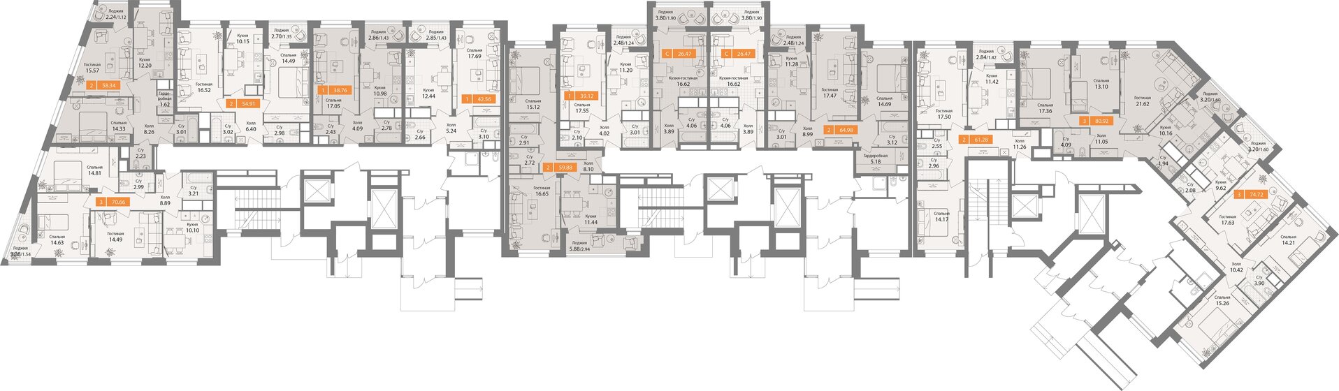 70,7 м², 3-комнатная квартира 21 744 900 ₽ - изображение 11