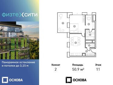 Квартира 50,6 м², 2-комнатные - изображение 1