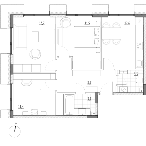 76,6 м², 3-комнатная квартира 16 500 000 ₽ - изображение 33