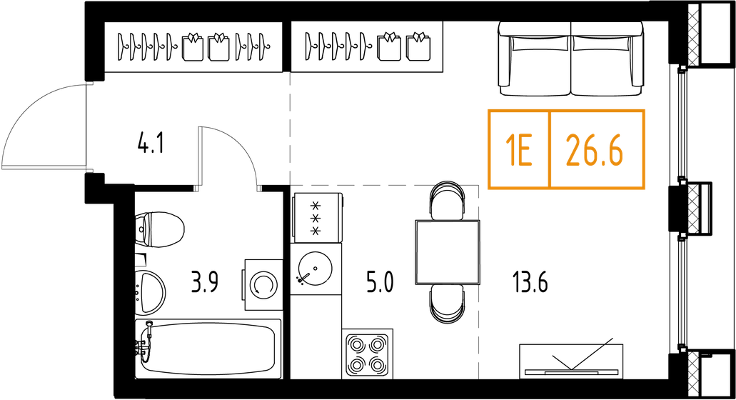 20,6 м², квартира-студия 9 000 000 ₽ - изображение 68