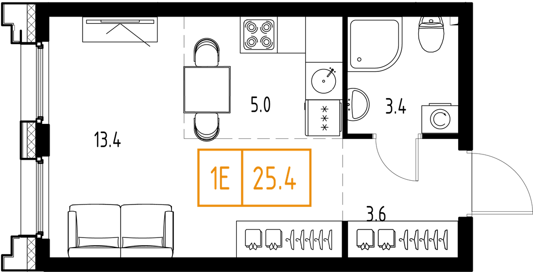 20,6 м², квартира-студия 9 000 000 ₽ - изображение 66