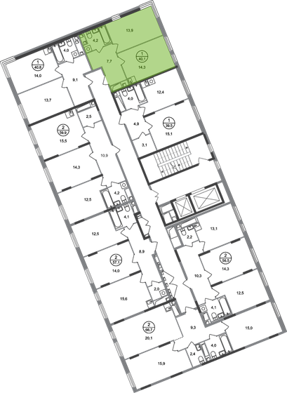 39,5 м², 1-комнатная квартира 11 494 281 ₽ - изображение 26