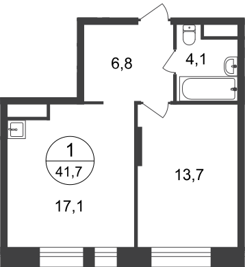 50 м², 1-комнатная квартира 12 904 407 ₽ - изображение 42