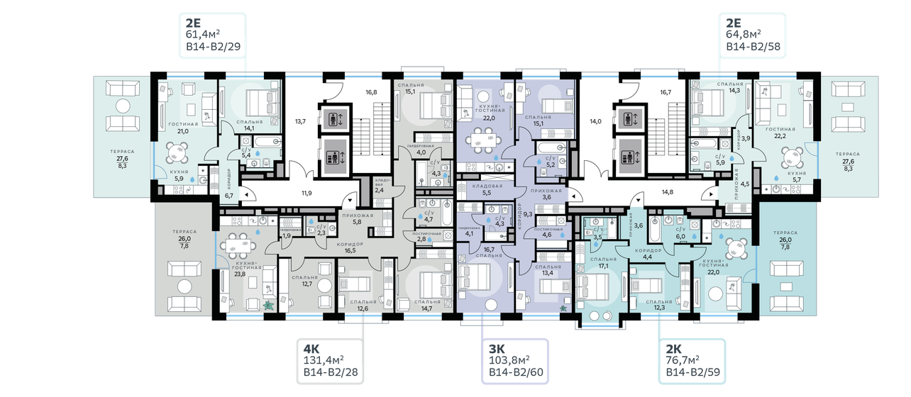 79 м², 3-комнатная квартира 38 990 000 ₽ - изображение 106