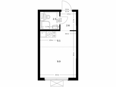 Квартира 20,1 м², студия - изображение 1