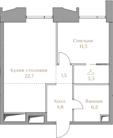 53,1 м², 1-комнатная квартира 96 965 912 ₽ - изображение 50