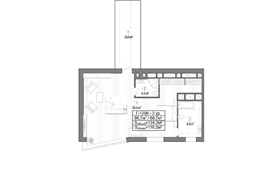 45 м², 2-комнатная квартира 13 500 000 ₽ - изображение 112