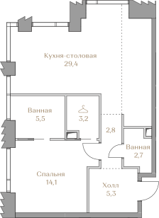 53,1 м², 1-комнатная квартира 96 965 912 ₽ - изображение 48