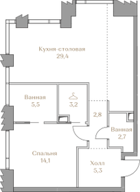 Квартира 63 м², 1-комнатная - изображение 1