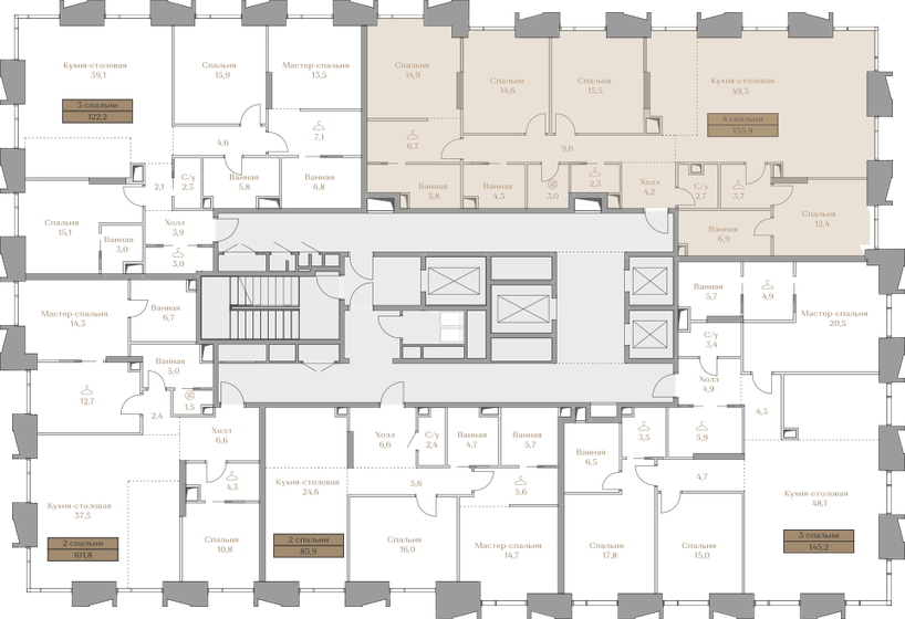 143,6 м², 4-комнатная квартира 137 000 000 ₽ - изображение 135