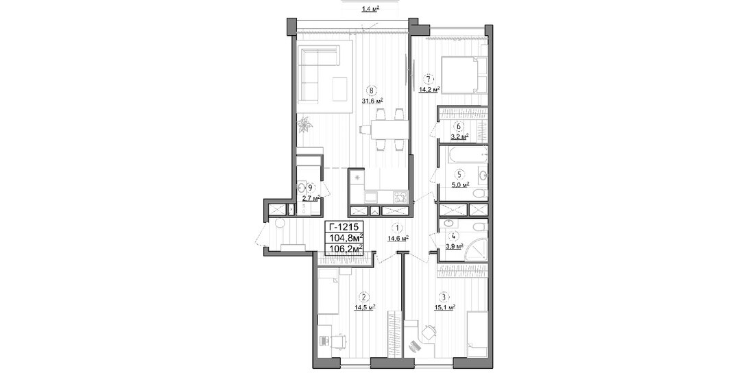 45 м², 2-комнатная квартира 13 500 000 ₽ - изображение 96