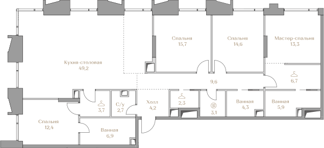 143,6 м², 4-комнатная квартира 137 000 000 ₽ - изображение 142