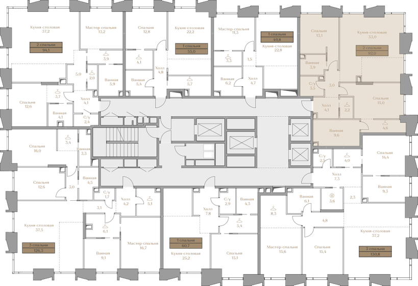 74,4 м², 3-комнатная квартира 49 000 000 ₽ - изображение 111