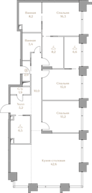 Квартира 143,1 м², 3-комнатная - изображение 1