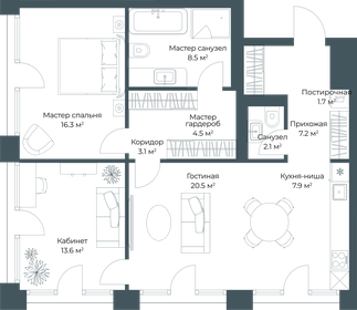 Квартира 85,9 м², 3-комнатная - изображение 2