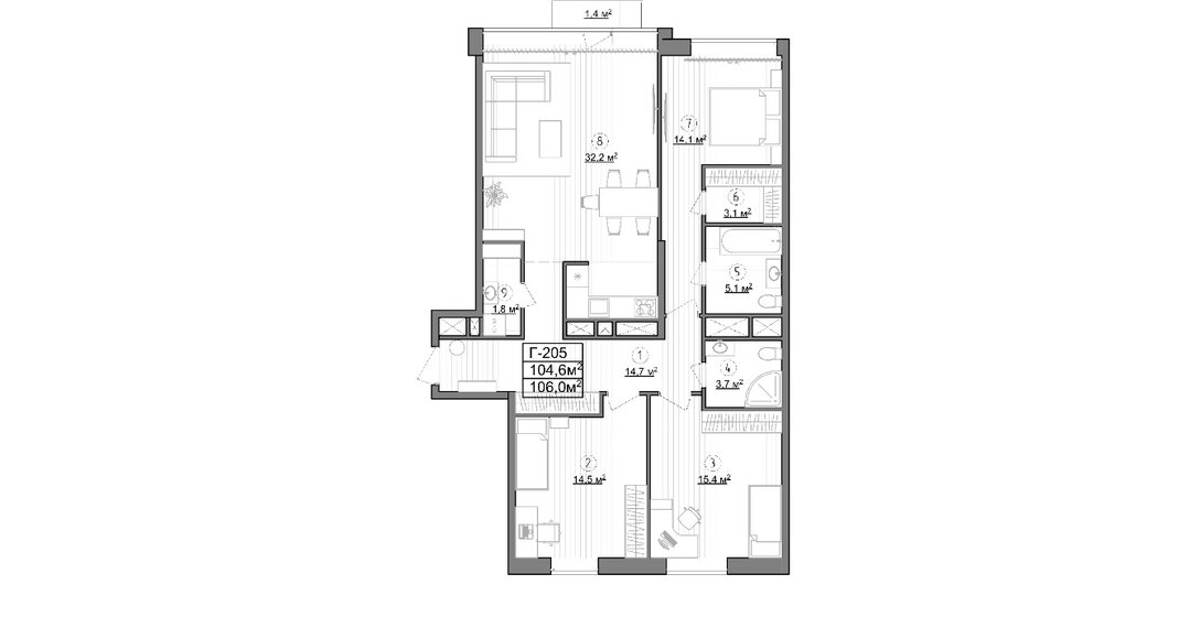 45 м², 2-комнатная квартира 13 500 000 ₽ - изображение 81