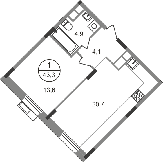 41,6 м², 1-комнатная квартира 11 839 042 ₽ - изображение 29