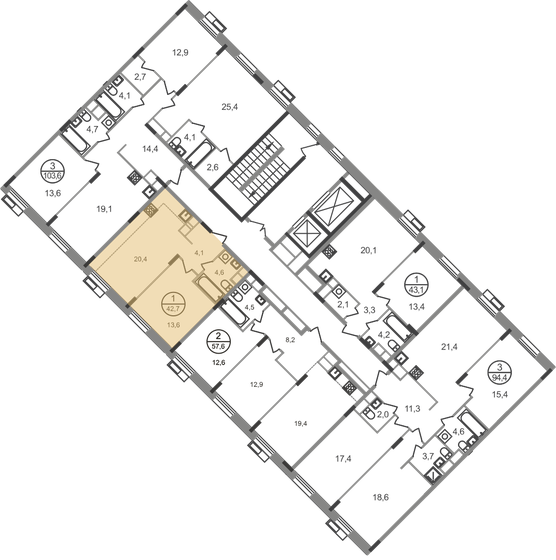 41,6 м², 1-комнатная квартира 11 839 042 ₽ - изображение 43