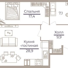 Квартира 62,7 м², 2-комнатная - изображение 2