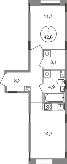 41,6 м², 1-комнатная квартира 11 839 042 ₽ - изображение 51