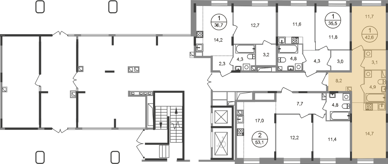 41,6 м², 1-комнатная квартира 11 839 042 ₽ - изображение 52