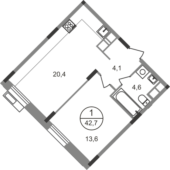 41,6 м², 1-комнатная квартира 11 839 042 ₽ - изображение 42