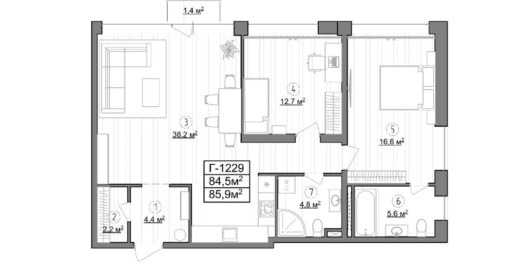 45 м², 2-комнатная квартира 13 500 000 ₽ - изображение 76