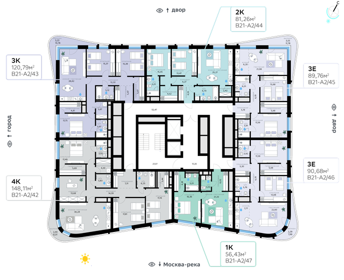 79 м², 3-комнатная квартира 38 990 000 ₽ - изображение 101