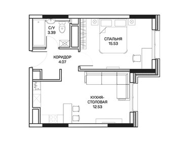 Квартира 36 м², 1-комнатные - изображение 1