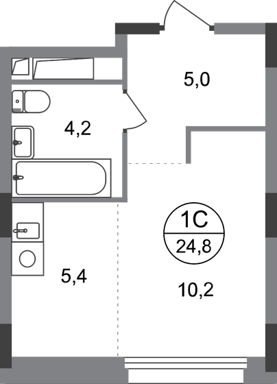 24,8 м², квартира-студия 8 301 340 ₽ - изображение 10