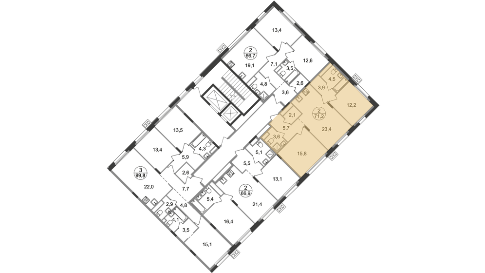 79 м², 2-комнатная квартира 24 200 000 ₽ - изображение 78