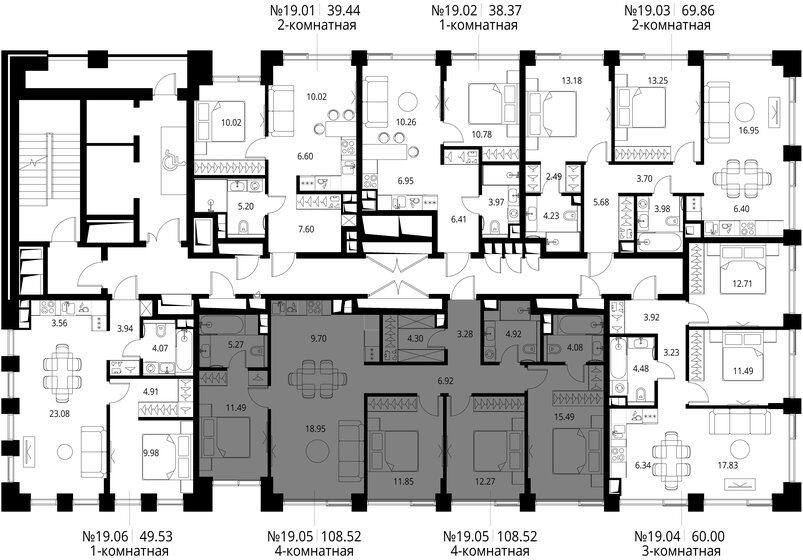 108 м², 4-комнатная квартира 43 274 844 ₽ - изображение 65