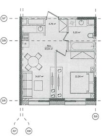 Квартира 38 м², 1-комнатные - изображение 1