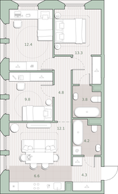 Квартира 71,3 м², 3-комнатная - изображение 1