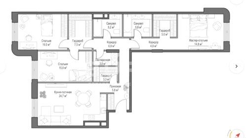 Квартира 119 м², 4-комнатная - изображение 1