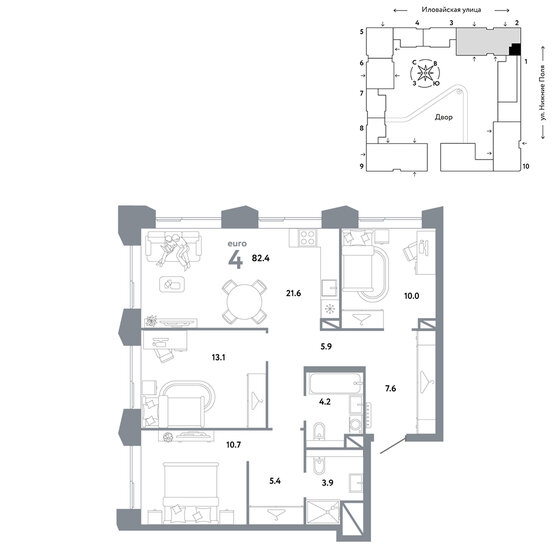 80 м², 3-комнатная квартира 25 500 000 ₽ - изображение 70