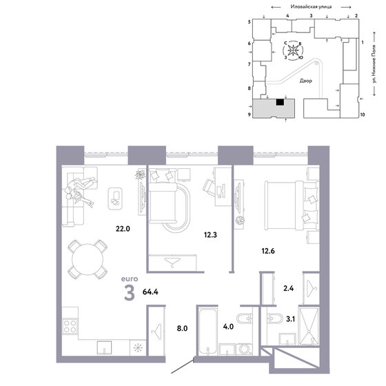 75,3 м², 3-комнатная квартира 20 500 000 ₽ - изображение 57