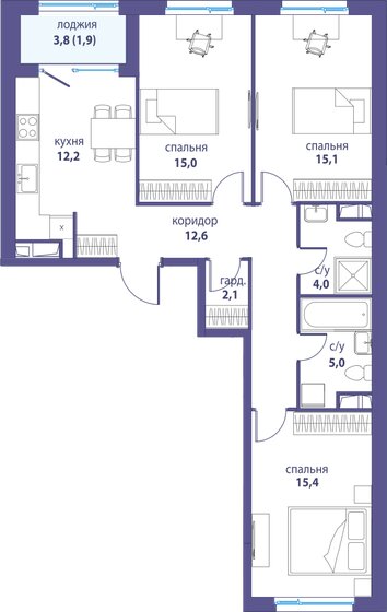 104,4 м², 3-комнатная квартира 47 700 000 ₽ - изображение 68