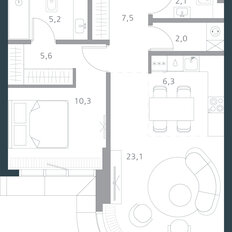 Квартира 62,1 м², 2-комнатная - изображение 2