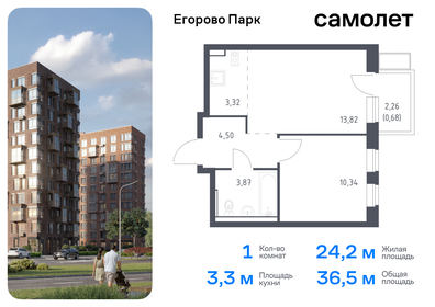 Квартира 36,5 м², 1-комнатная - изображение 1