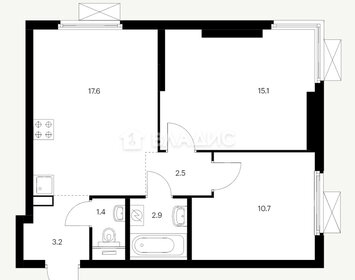 Квартира 53,4 м², 2-комнатная - изображение 1